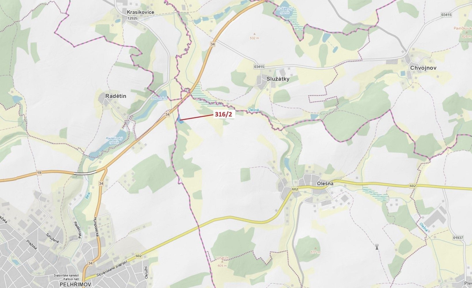 Prodej louka - Krasíkovice, okres Pelhřimov, Kraj Vysočina - 1