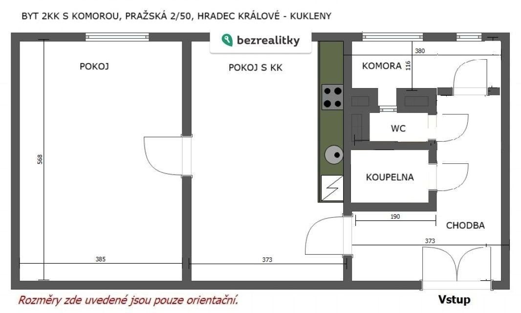 2+kk, Pražská třída 2, Hradec Králové Kukleny, 75 m² - 1