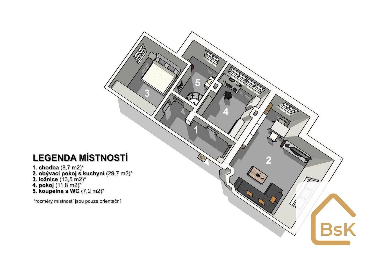 3+kk, Na Hutích, Jablonec nad Nisou, 78 m² - 2