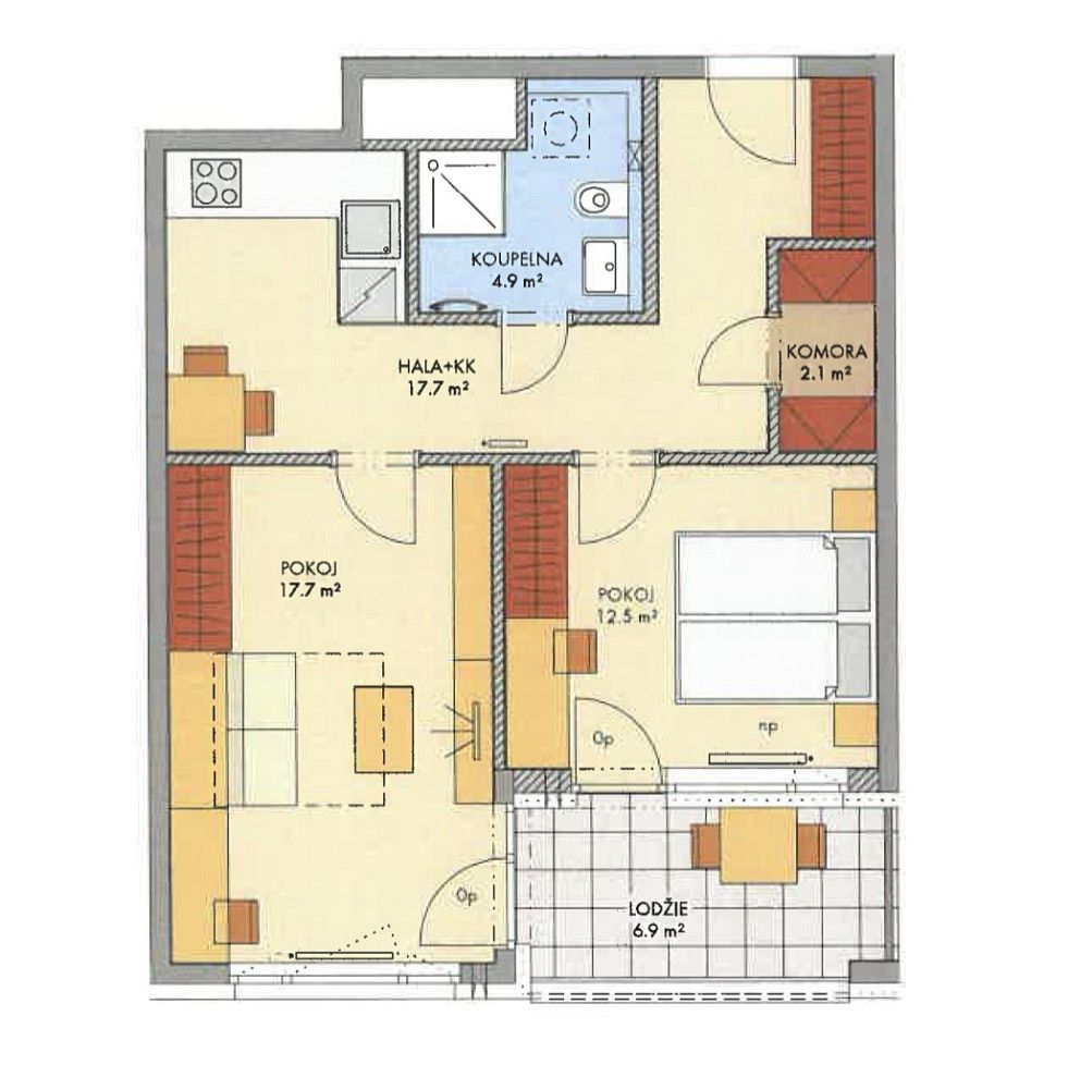 Byt 2+1 · 58 m² · Praha - Stodůlky, okres Praha 13, Hlavní město Praha - 3