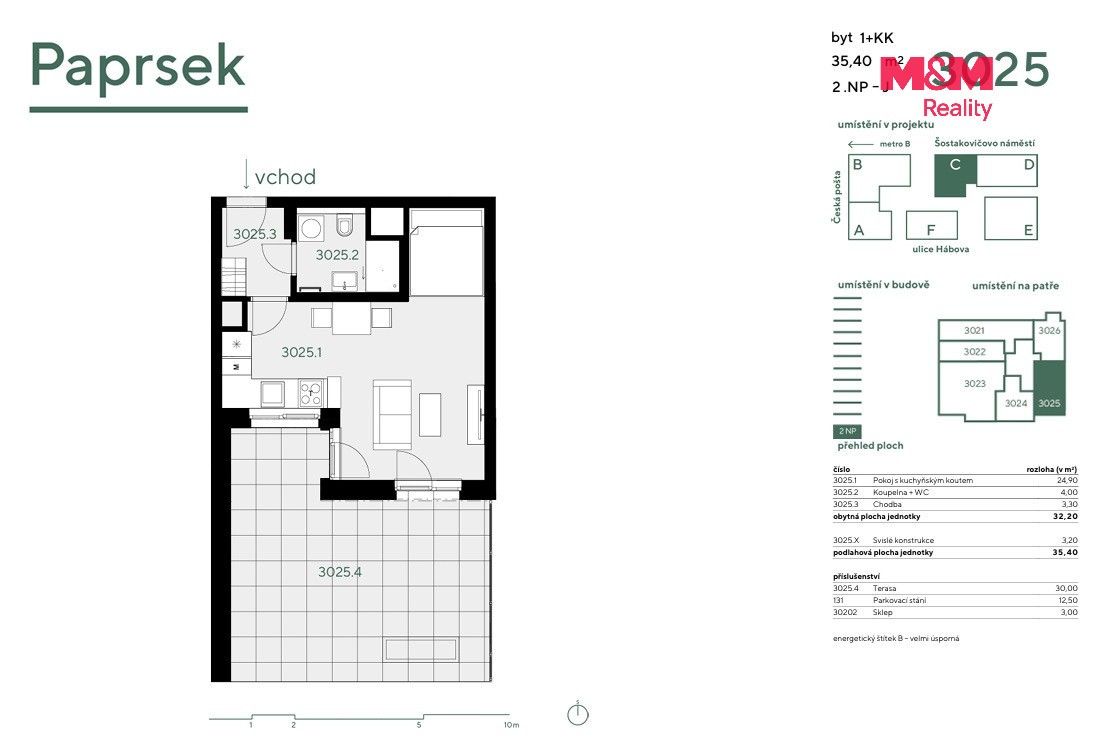 Byt 1+kk · 35 m² · Hábova, Praha - 4