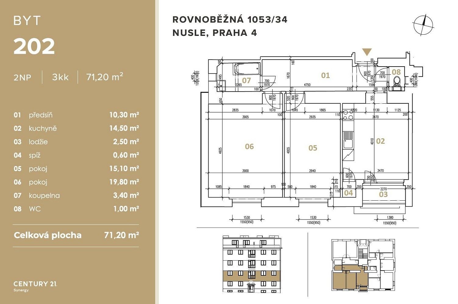 Byt 2+1 · 65 m² · Praha - Nusle, okres Praha 4, Hlavní město Praha - 3