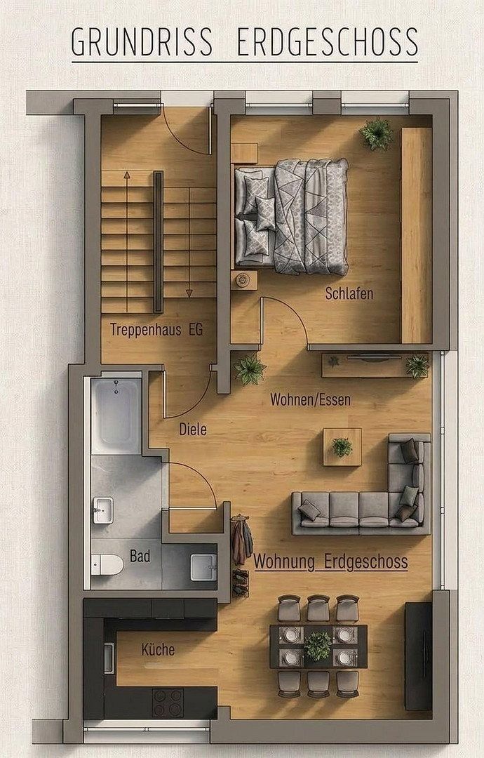 2+1, Bad Mergentheimer Straße 11, , Bádensko-Württembersko, 57 m² - 1