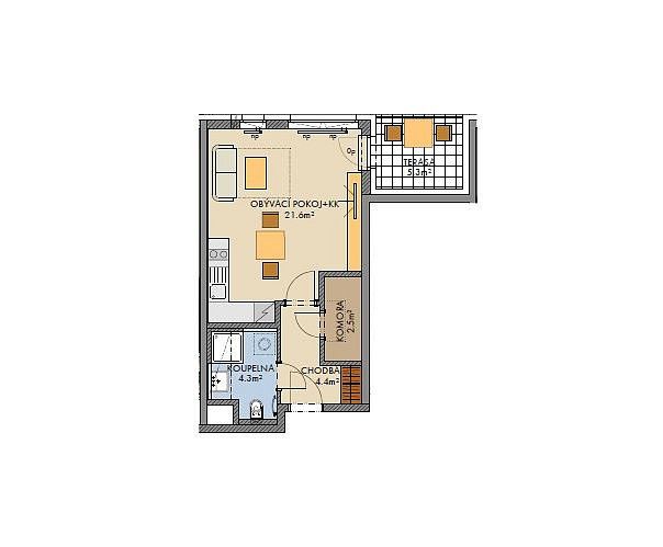 1+1, Praha - Ruzyně, okres Praha 6, Hlavní město Praha, 34,2 m² - 2