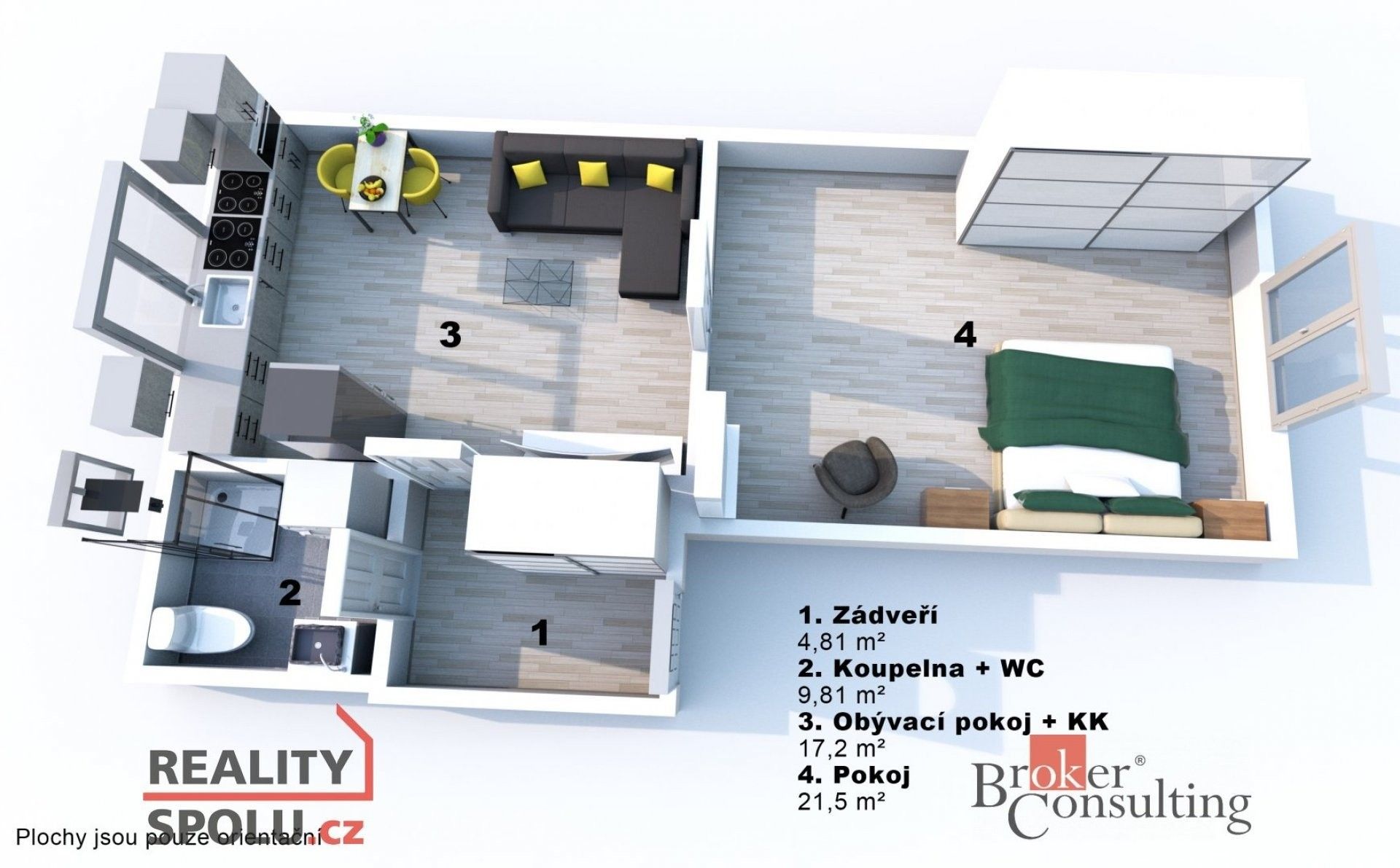 Prodej byt 2+1 - Okružní, Hradec Králové, 50 m²