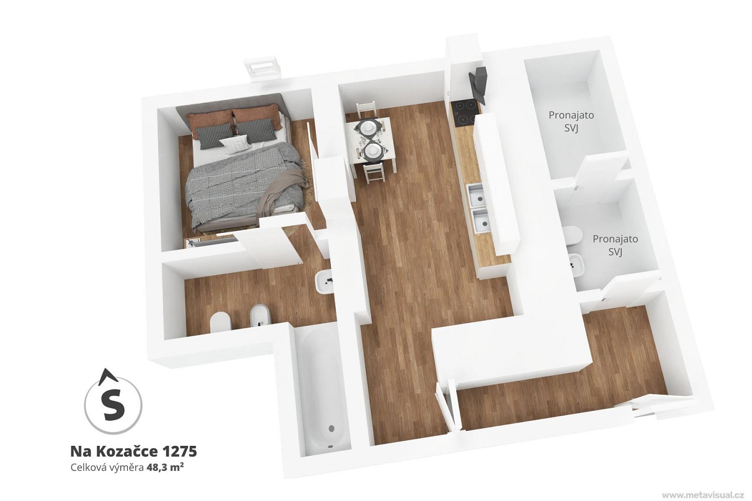 Prodej byt 1+1 - Na Kozačce, Praha 2 - Vinohrady, 48 m² - 5