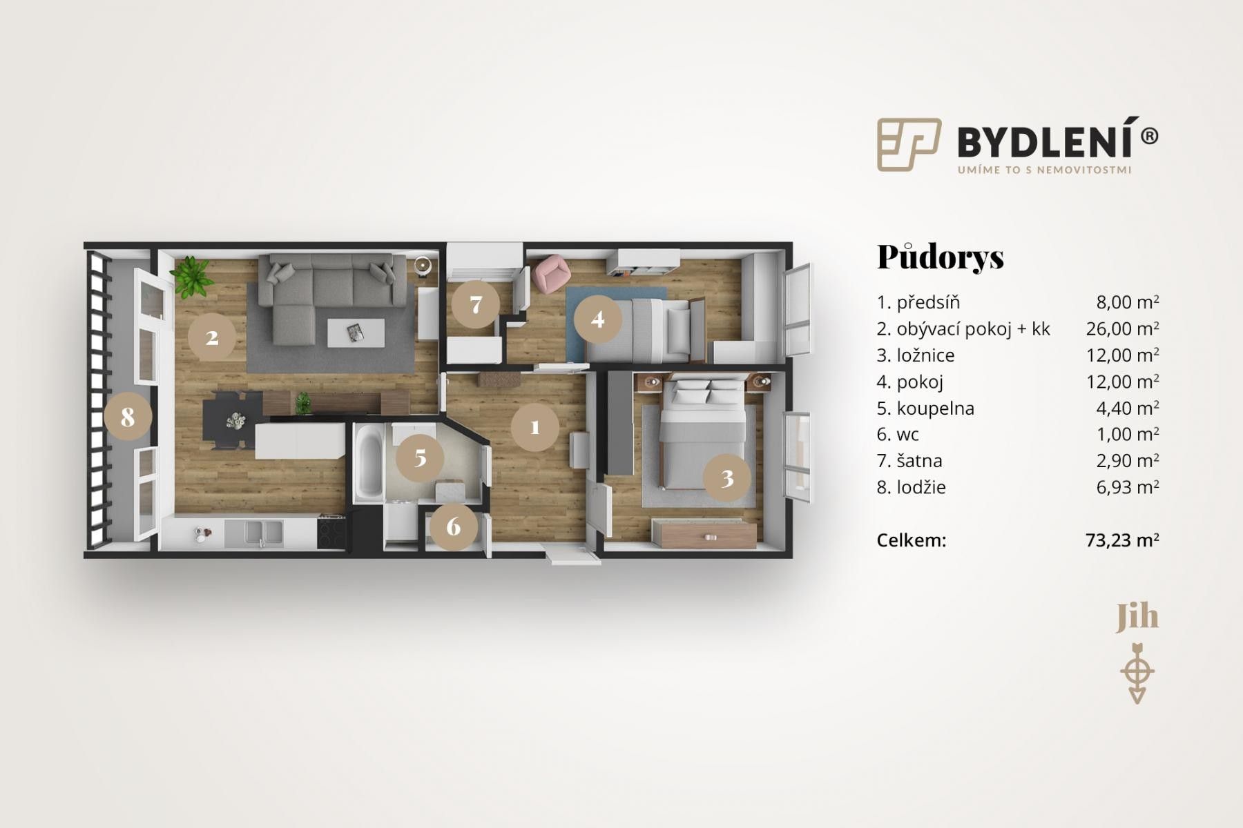Byt 3+kk · 73 m² · V závětří, Teplice Trnovany - 4