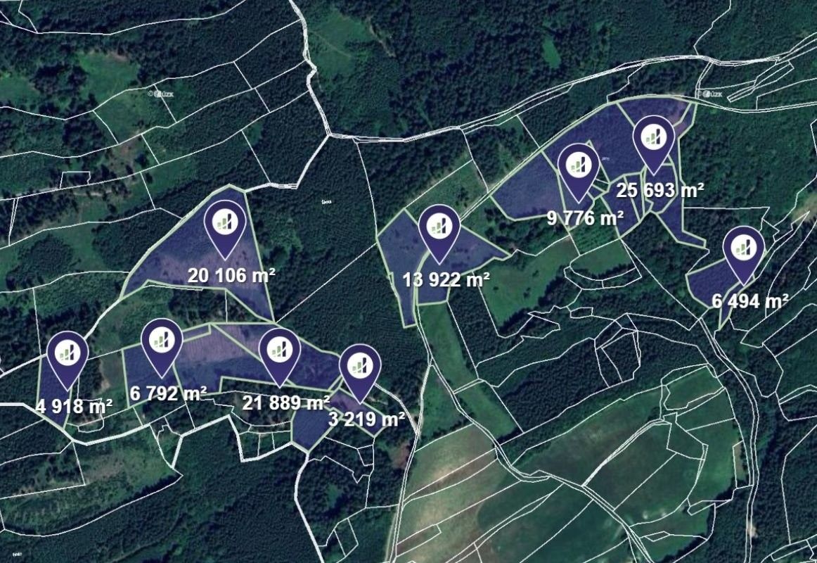 Les, 83 309 m²