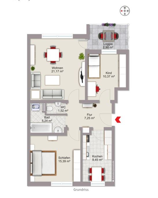 3+1, , Bavorsko, 74 m² - 2