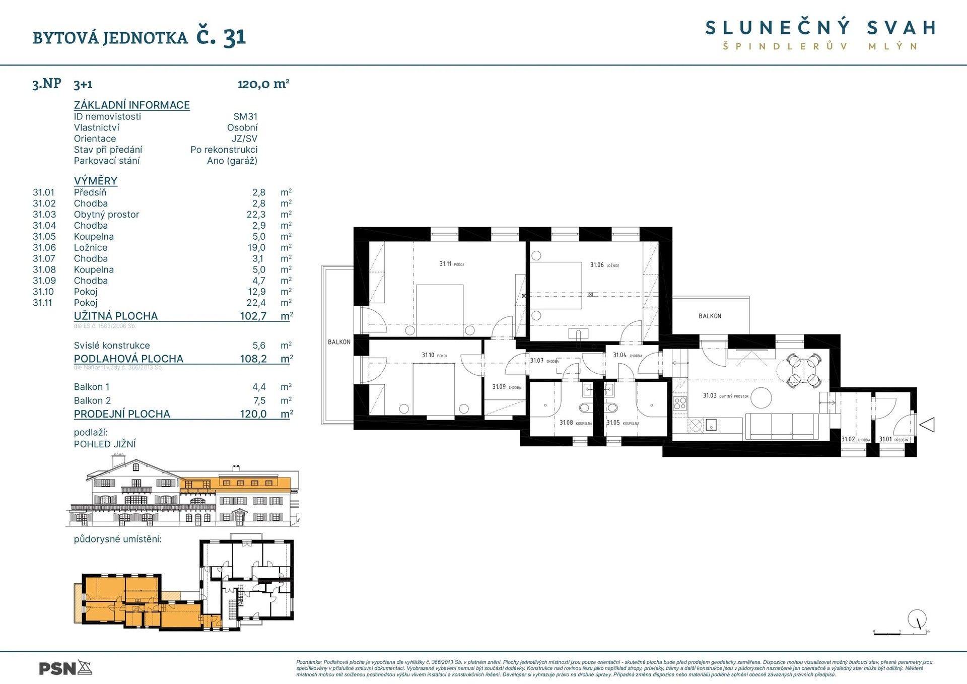 4+kk, Špindlerův Mlýn Bedřichov, 103 m² - 2