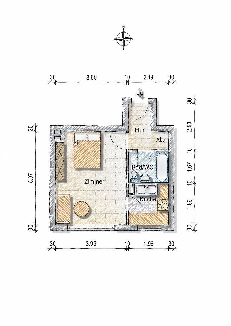 1+1, Berlin Lankwitz Berlin 12247, 31 m² - 1