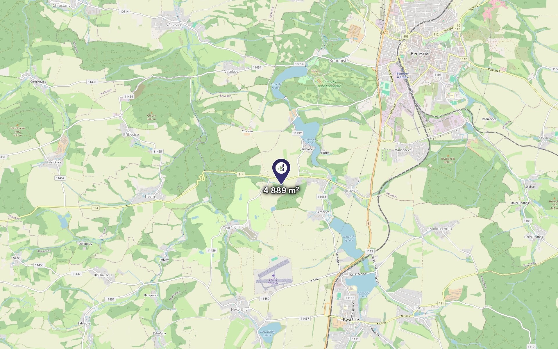 Louka · 4 889 m² · Bystřice - 3