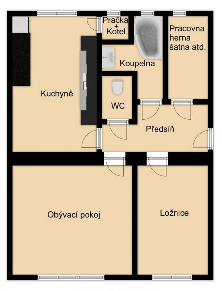 Byt 2+1 · 62 m² · Libčice nad Vltavou, okres Praha-západ, Středočeský kraj - 4
