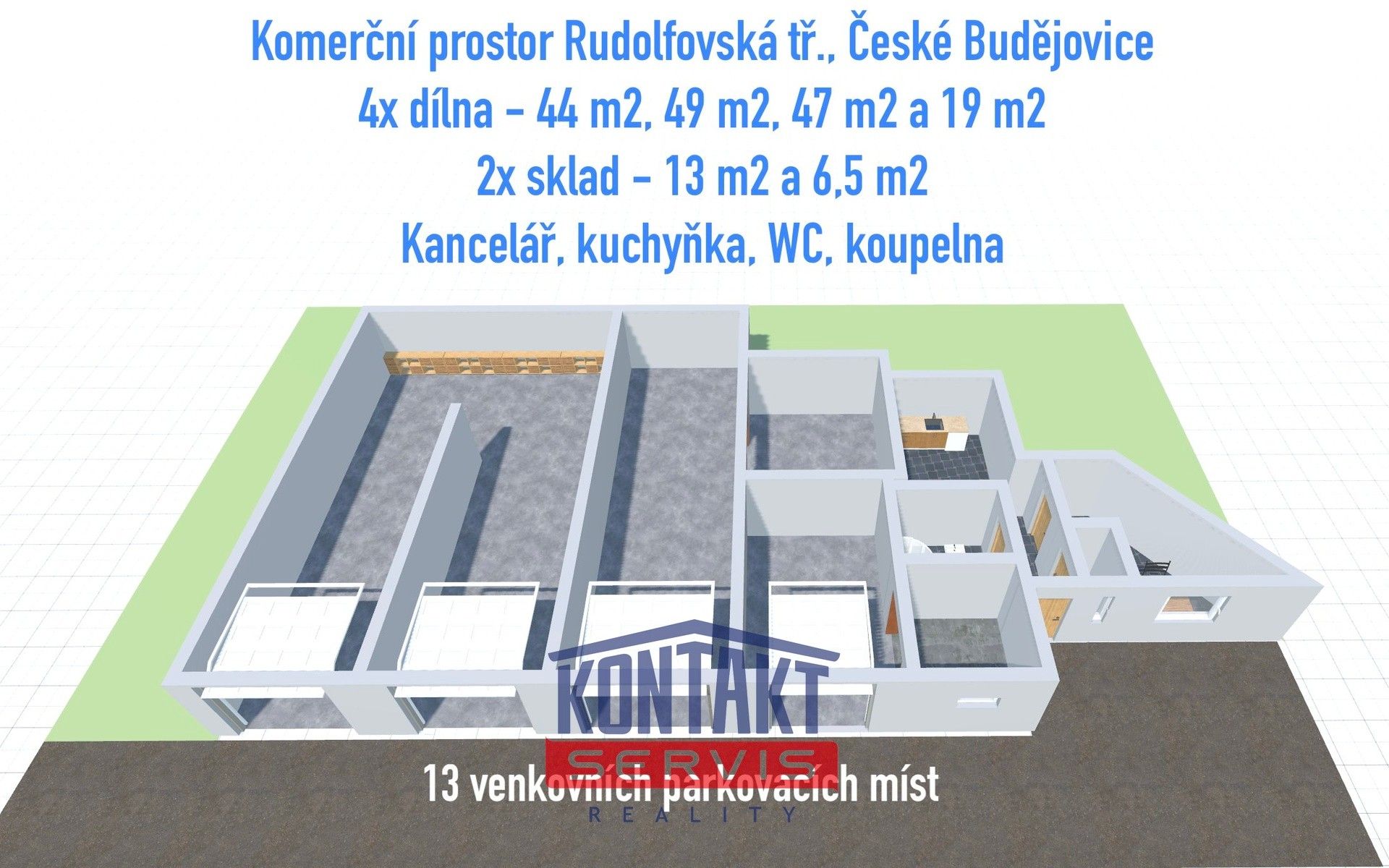 Pronájem výrobní prostory - Rudolfovská tř., České Budějovice, 250 m²