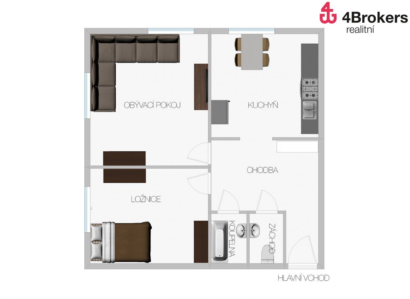 Byt 3+kk · 52 m² · tř. Budovatelů, Most - 3