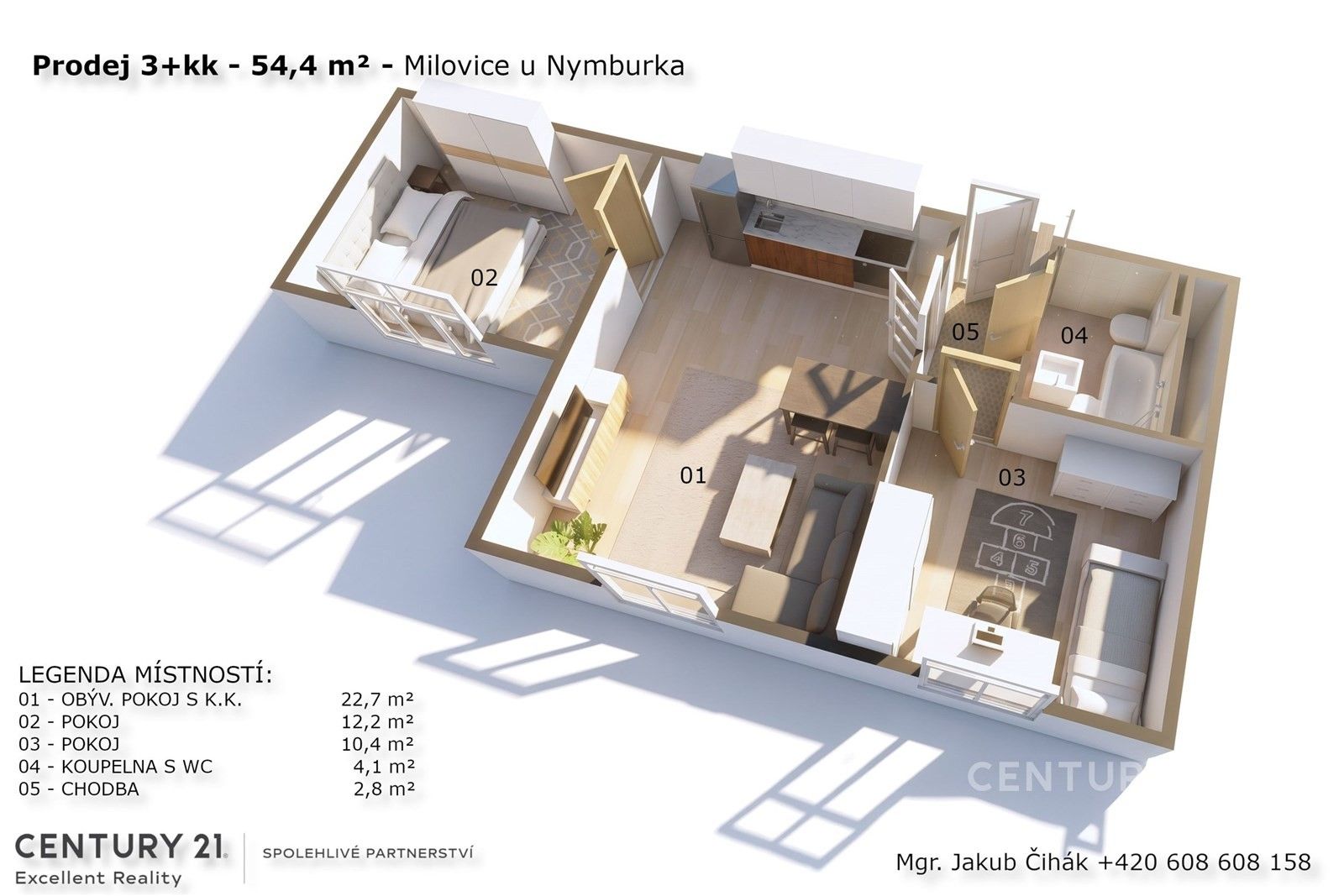Byt 3+kk · 54 m² · Slepá 787, Milovice Mladá - 4