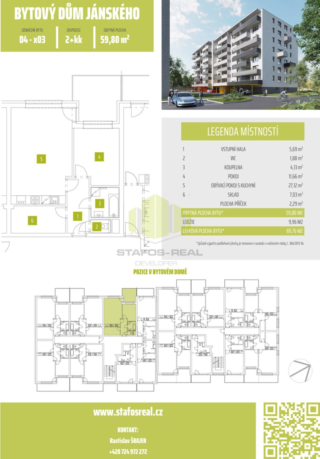 Pronájem byt 2+kk - Janského 560, Olomouc, 60 m²
