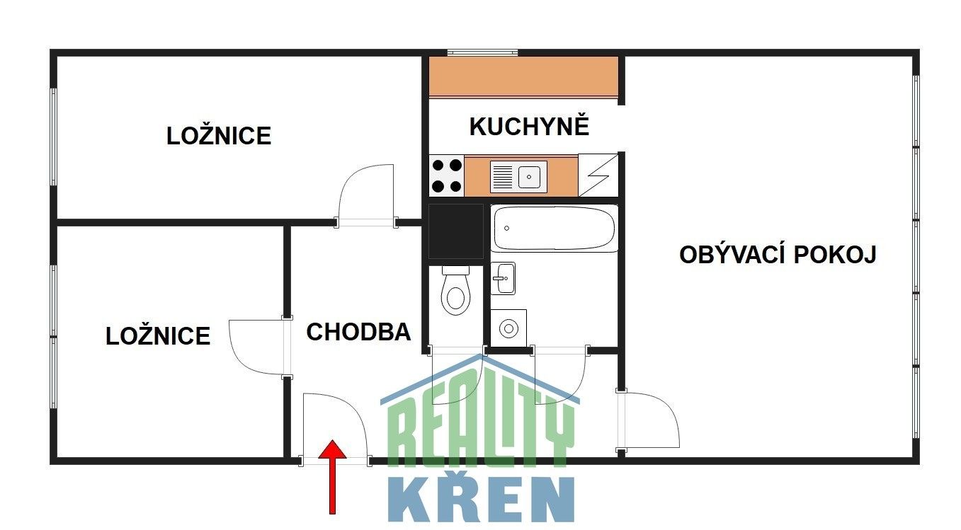 3+1, Děčínská, Kladno Kročehlavy, 68 m² - 1