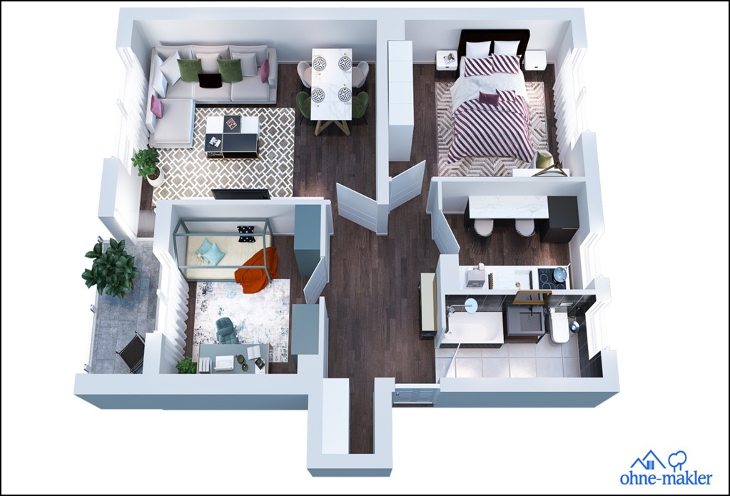 2+kk, Namslaustr. 17c Berlin Reinickendorf - Tegel Tegel Berlin 13507, 68 m² - 2