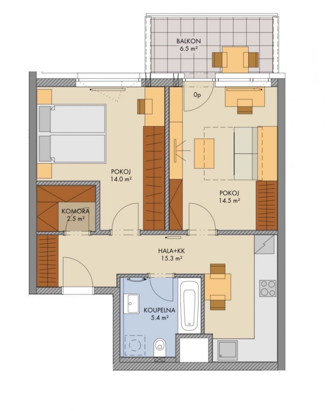 Byt 2+kk · 60 m² · Praha - 4