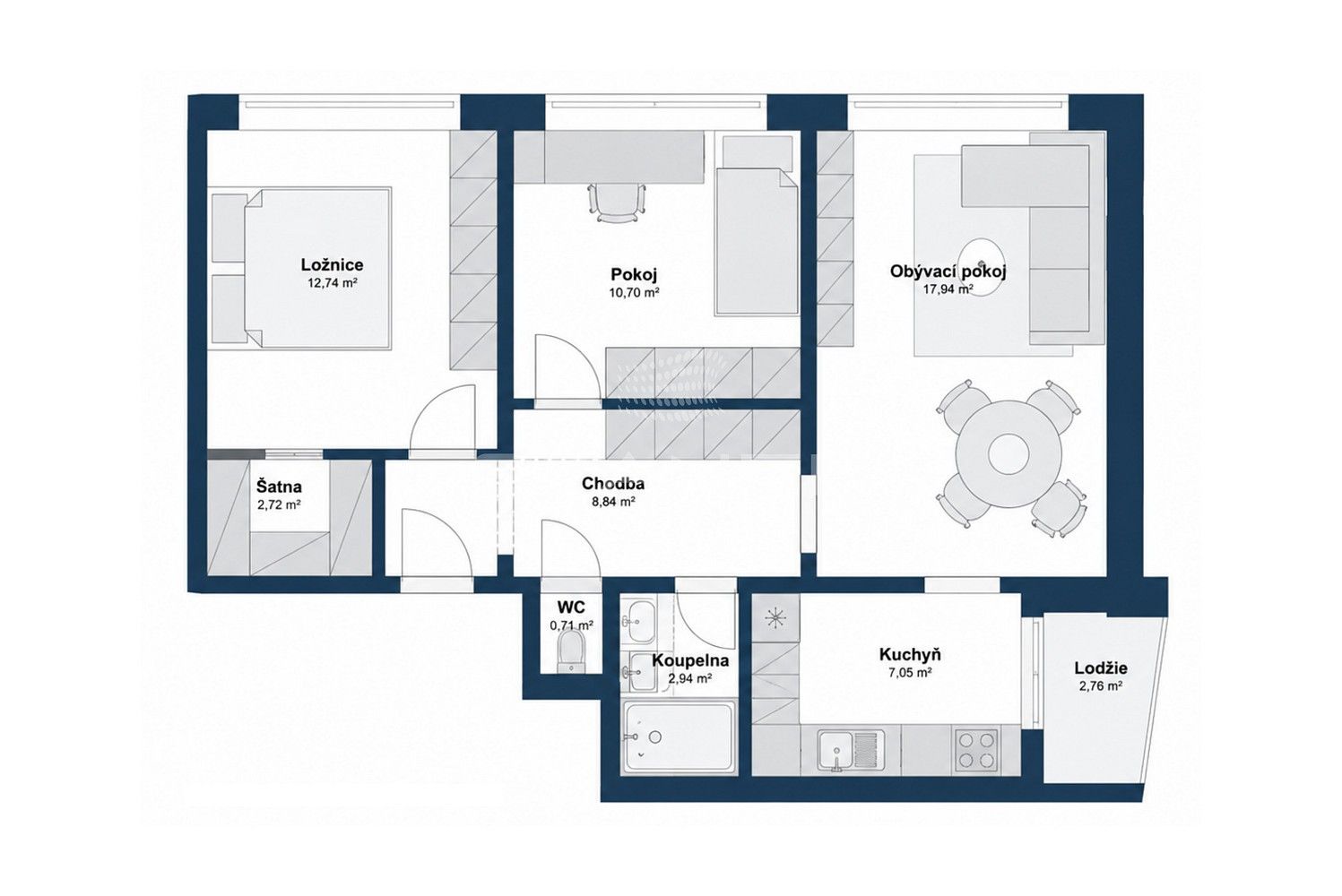 3+1, Brno, okres Brno-město, Jihomoravský kraj, 66 m² - 2