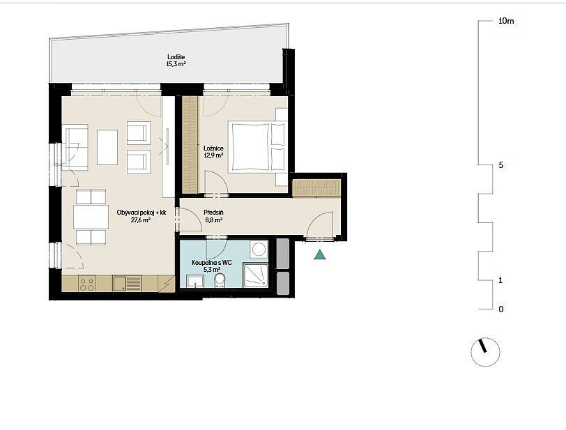 Byt 2+kk · 54 m² · Polygrafická, Praha 10 - Malešice - 3