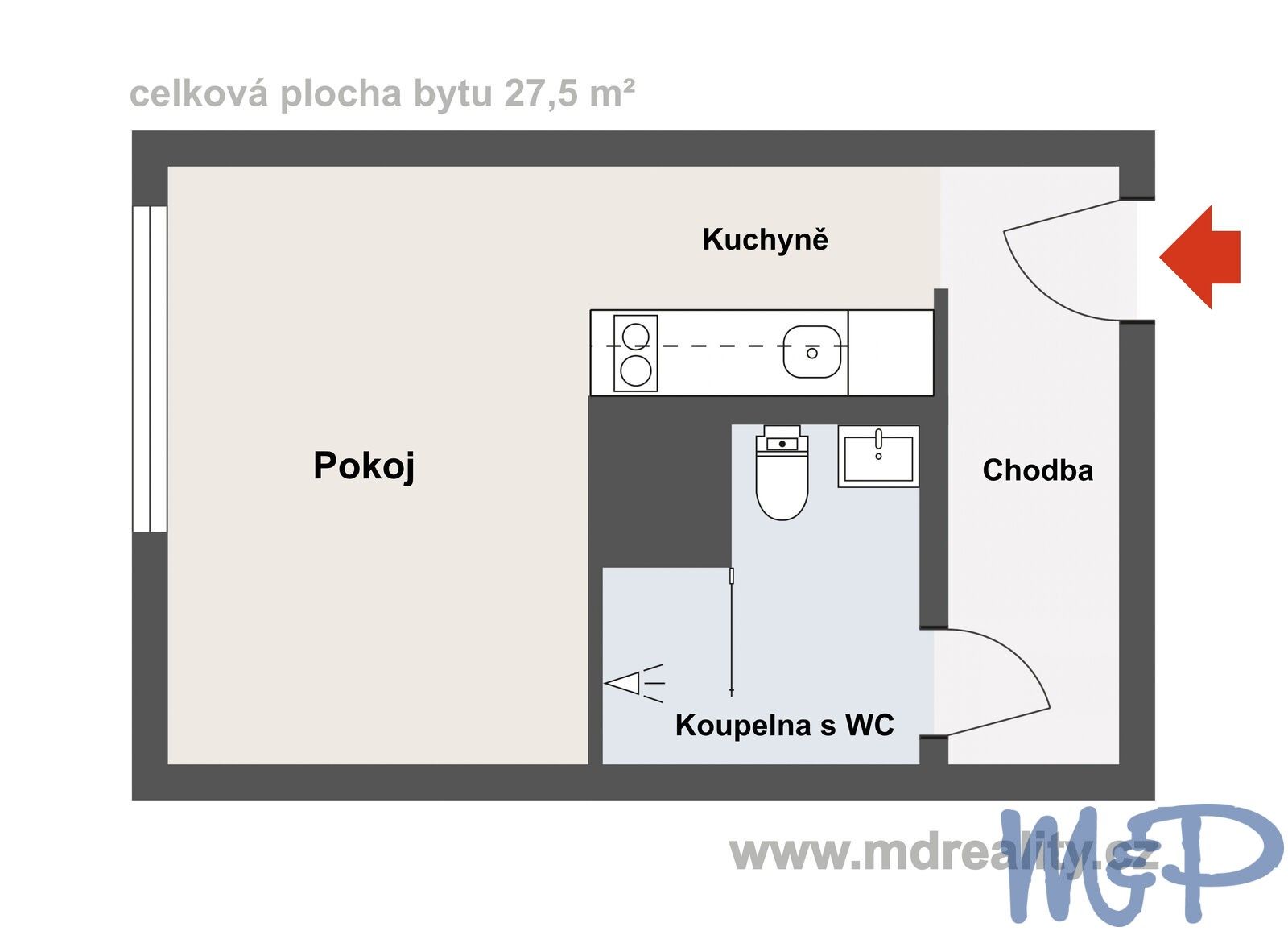 Byt 1+kk · 28 m² · Energetiků, Třebíč Nové Dvory - 3