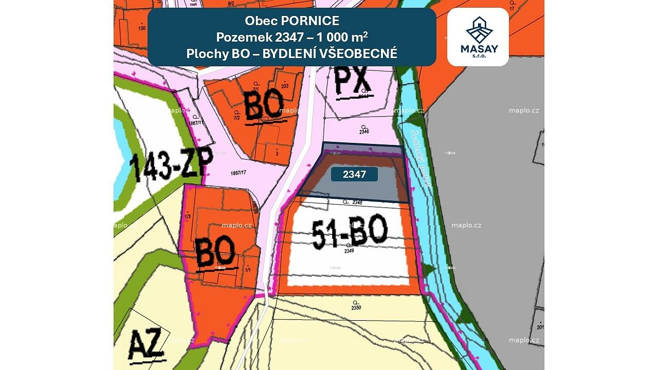 Pozemky pro bydlení, Pačlavice - Pornice, okres Kroměříž, Zlínský kraj - 2