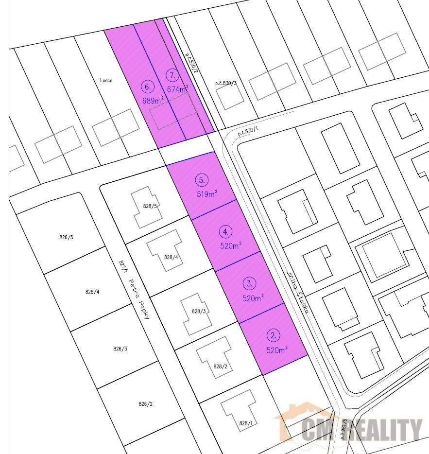 Prodej pozemek pro bydlení - Jiřího Štaidla, Prostějov