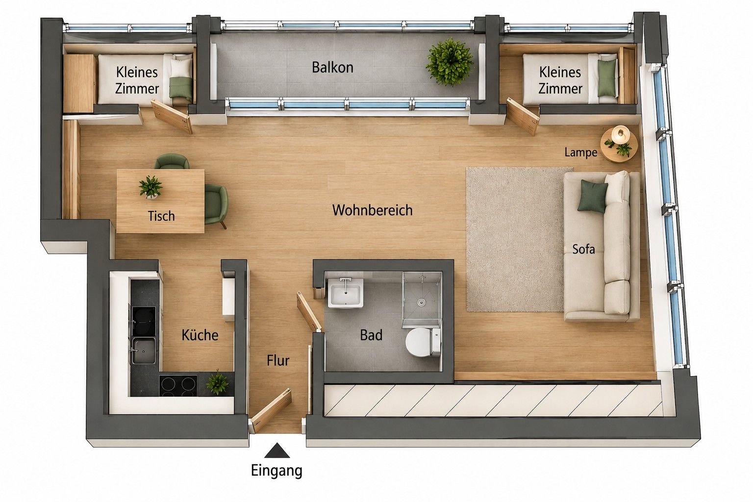 1+1, Cuxhavener Strasse 41, , Dolní Sasko, 29 m² - 2
