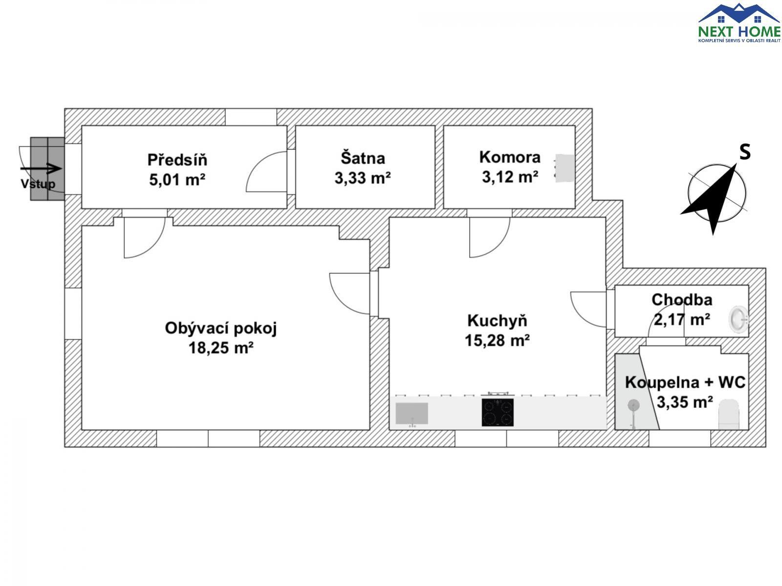 Pronájem byt 1+1 - Žernosecká, Litoměřice, 50 m²