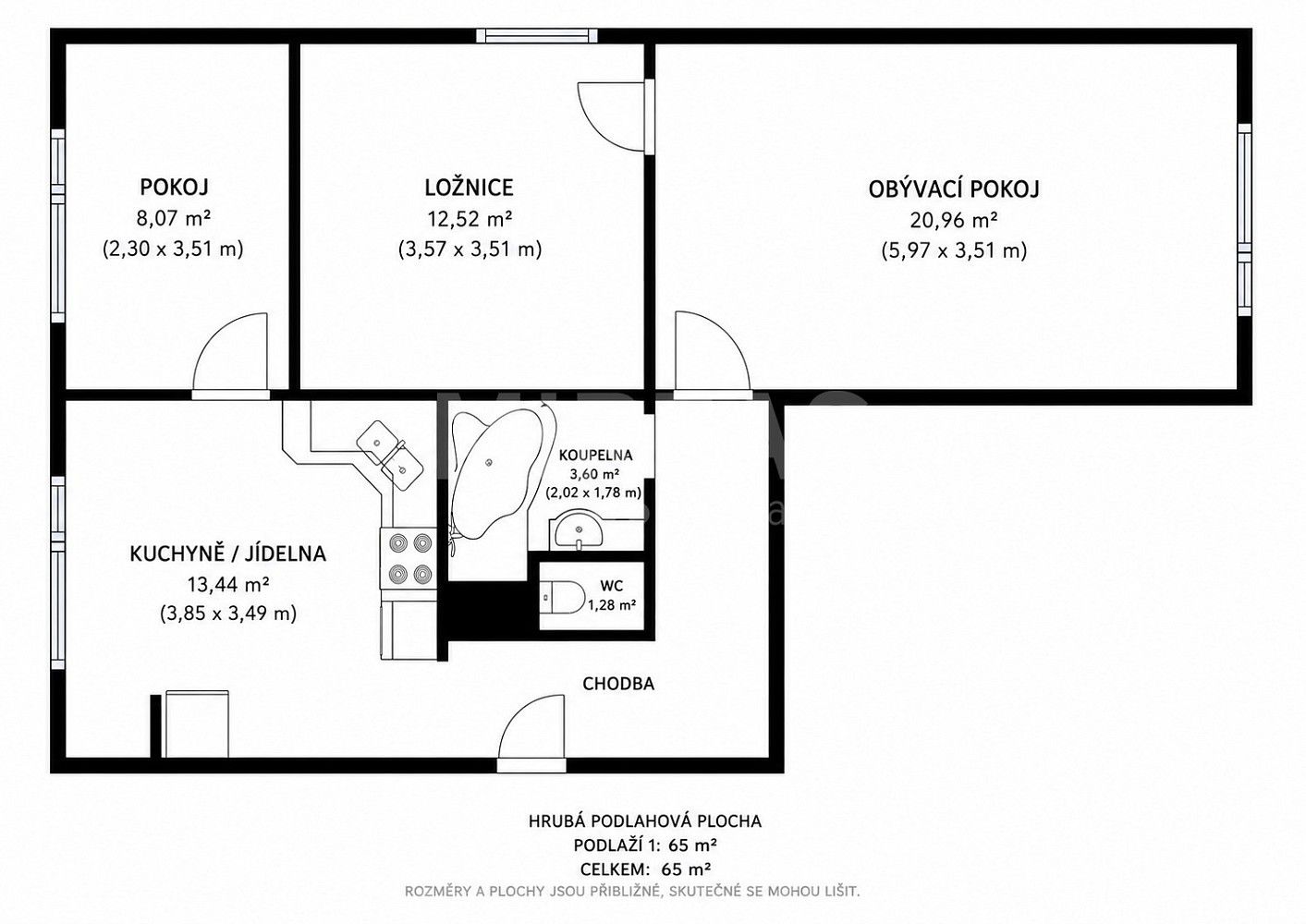 Byt 3+1 · 65 m² · Obránců míru, Přelouč, okres Pardubice - 3