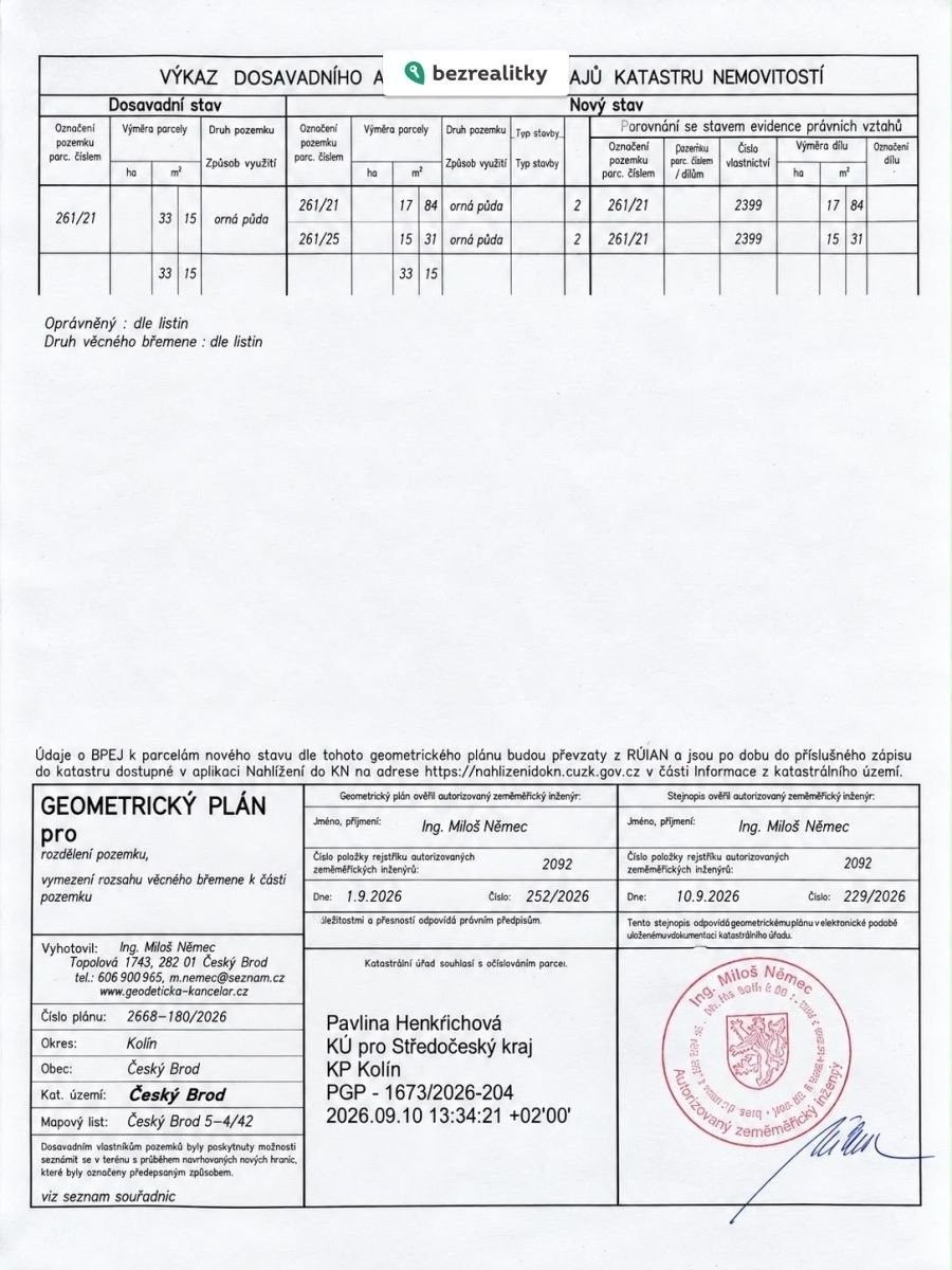 Pozemky pro bydlení, Františka Macháčka, Český Brod - 1