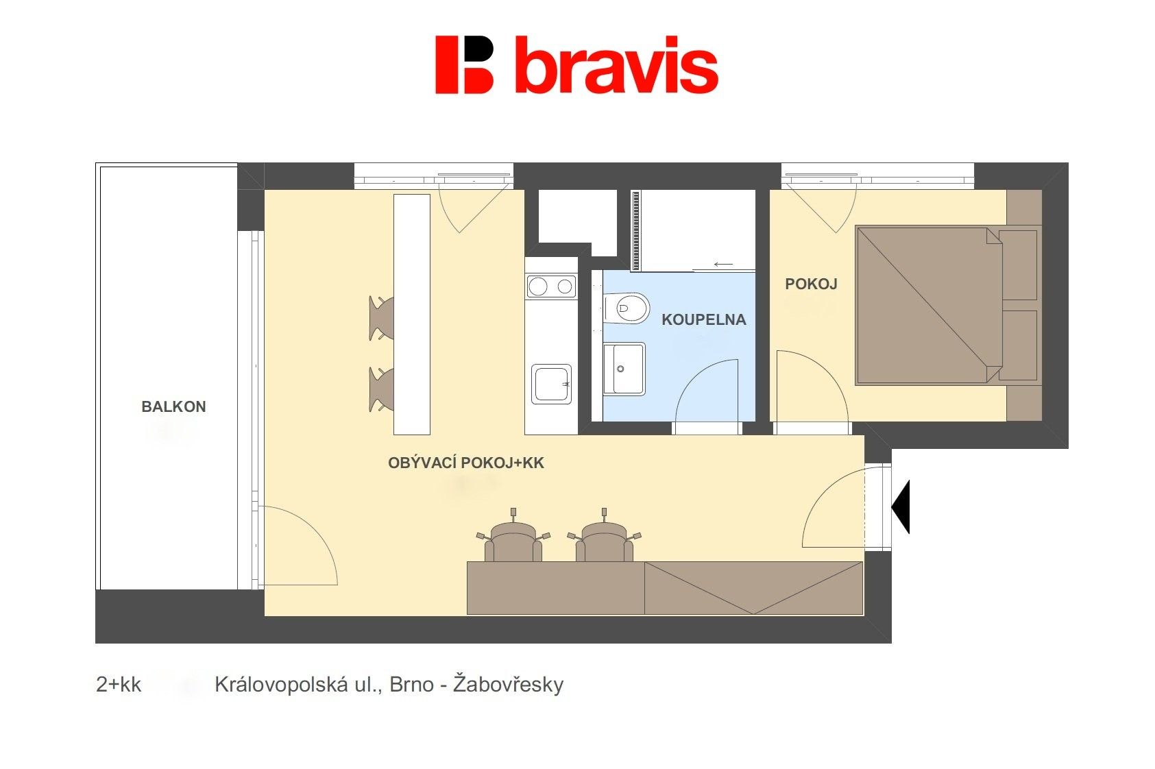 Byt 2+kk · 41 m² · Královopolská 3052, Brno Žabovřesky - 4