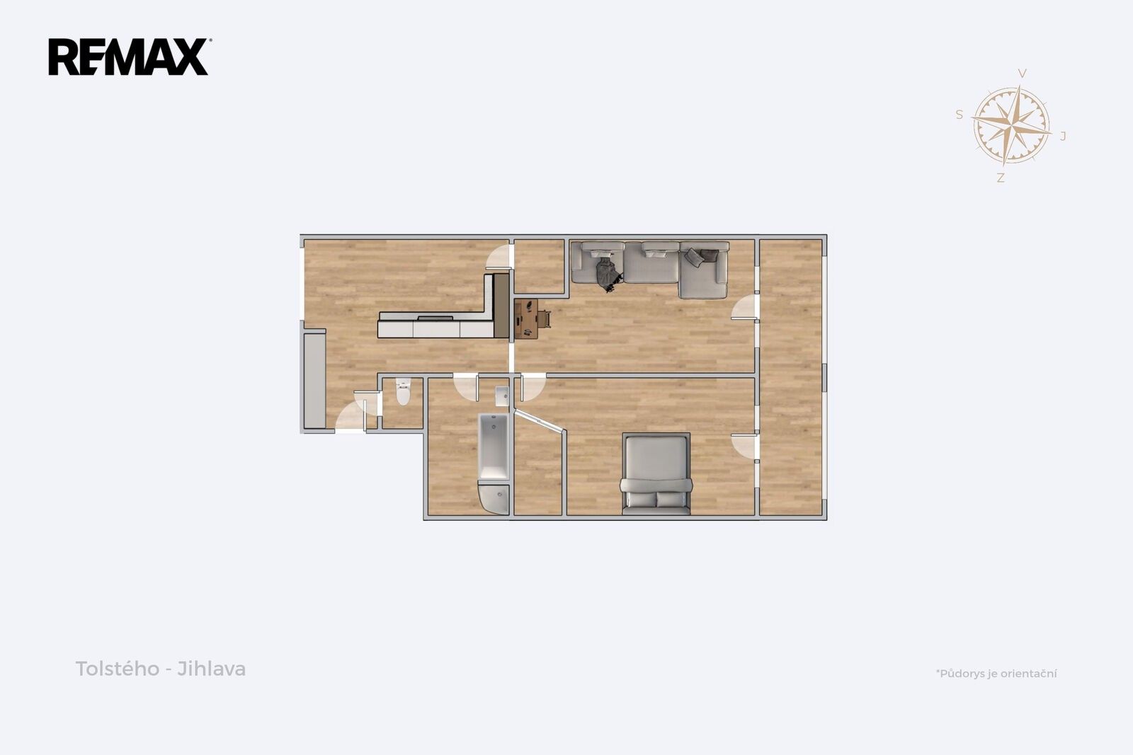 2+kk, Tolstého 1567, Jihlava, 74 m² - 2