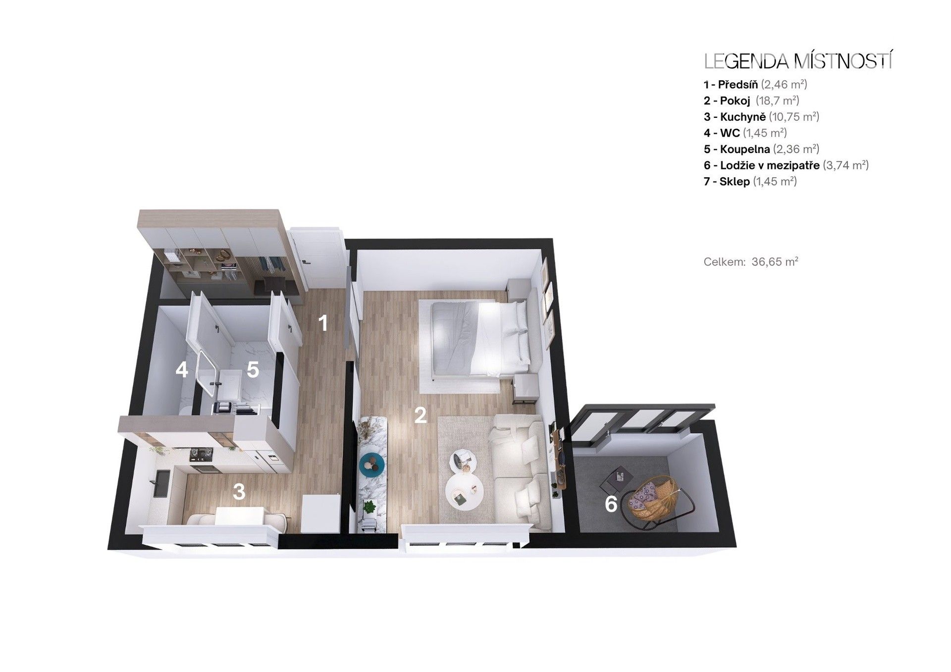 1+1, Josefa Brabce, Ostrava Moravská Ostrava, 35 m² - 2