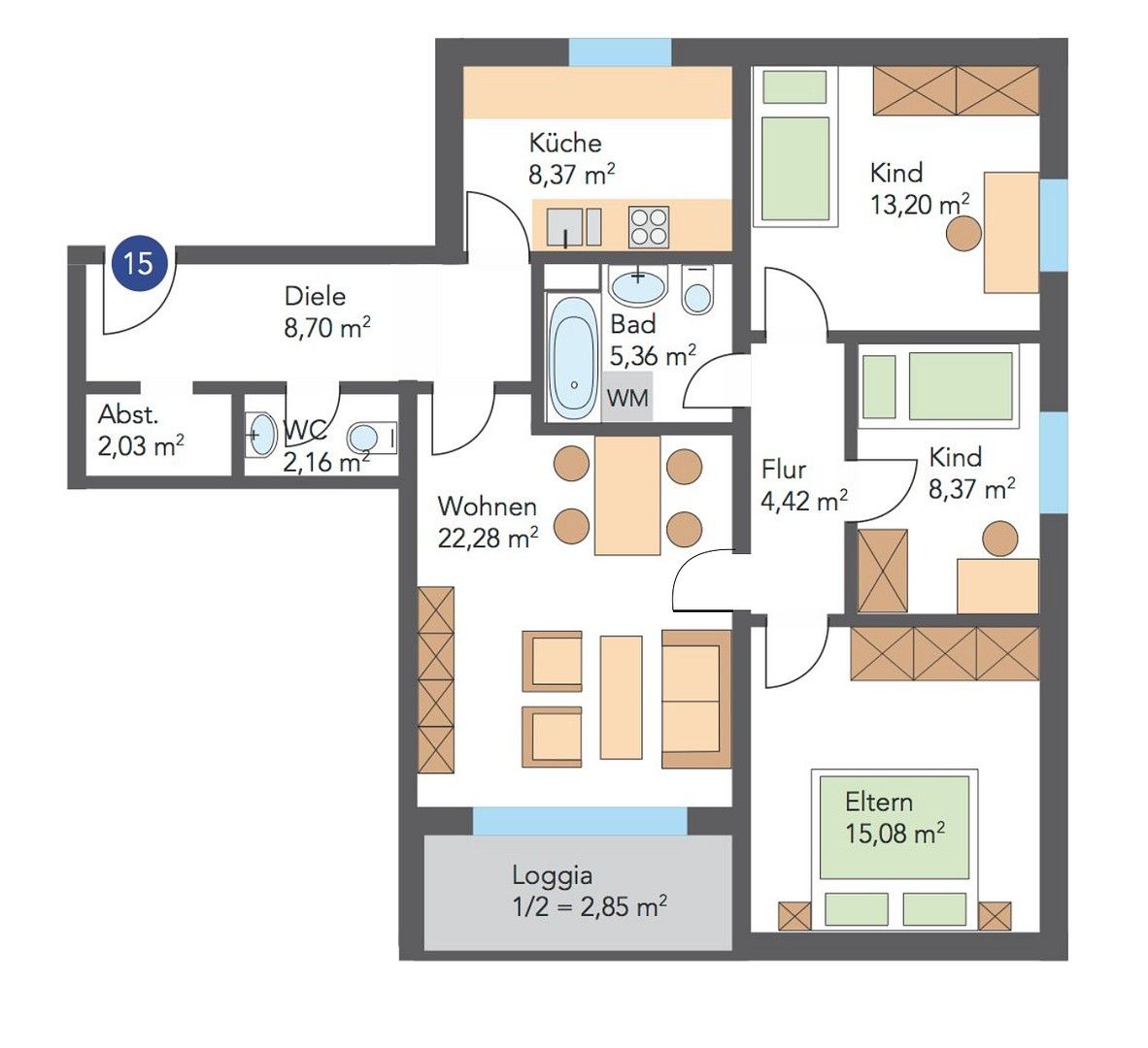 4+1, Dr.-Wachler-Weg 37, , Dolní Sasko, 91 m² - 2