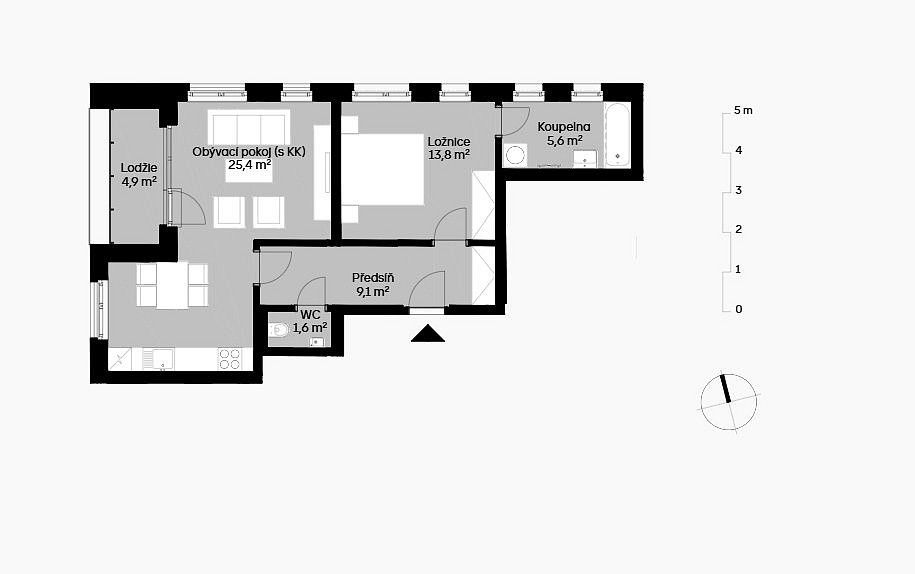 2+kk, Kaliberové, Praha - Vysočany, 56 m² - 2