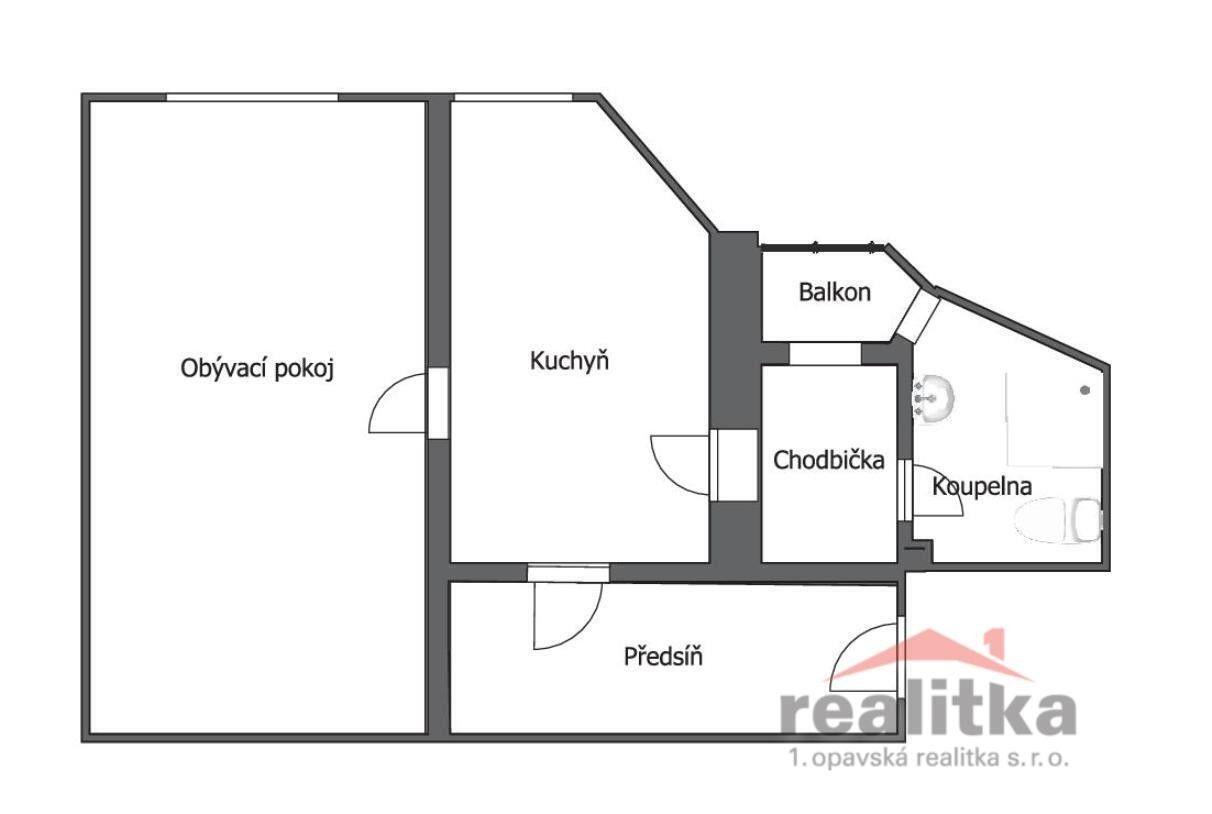 Byt 1+1 · 44 m² · náměstí Svaté Trojice, Opava - 3
