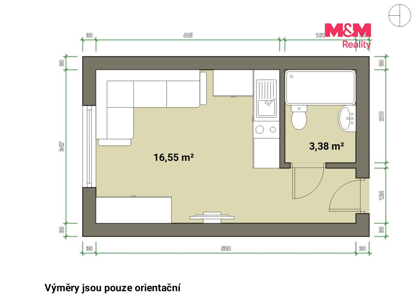 Byt 1+kk · 22 m² · Bělojarská, Tachov - 4
