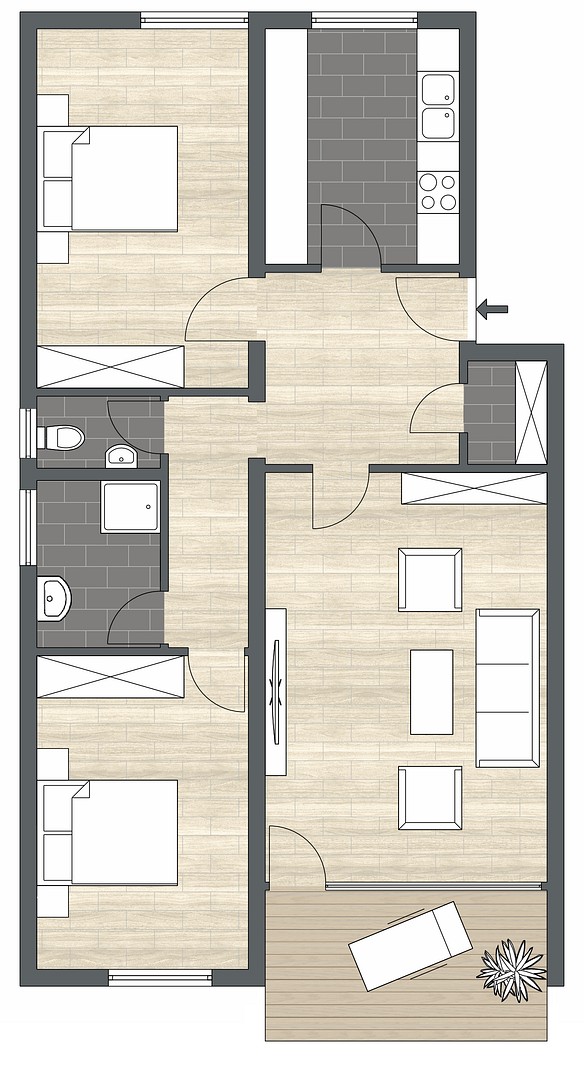 3+kk, , Bádensko-Württembersko, 83 m² - 1