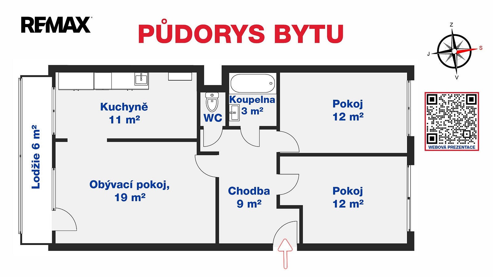 Byt 3+1 · 70 m² · Alfonse Muchy, Litoměřice - Pokratice - 3