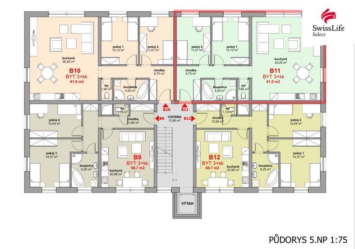 Byt 3+kk, 81 m²