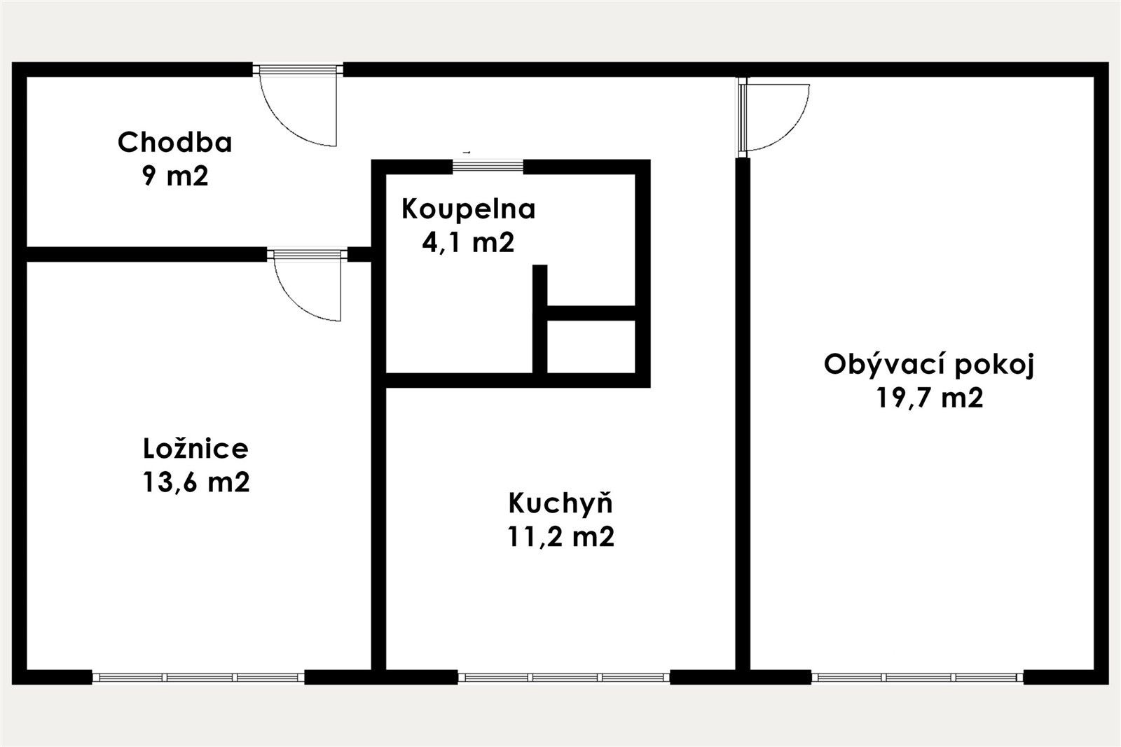 Prodej byt 2+1 - Kamenný vrch 5268, Chomutov, 58 m²