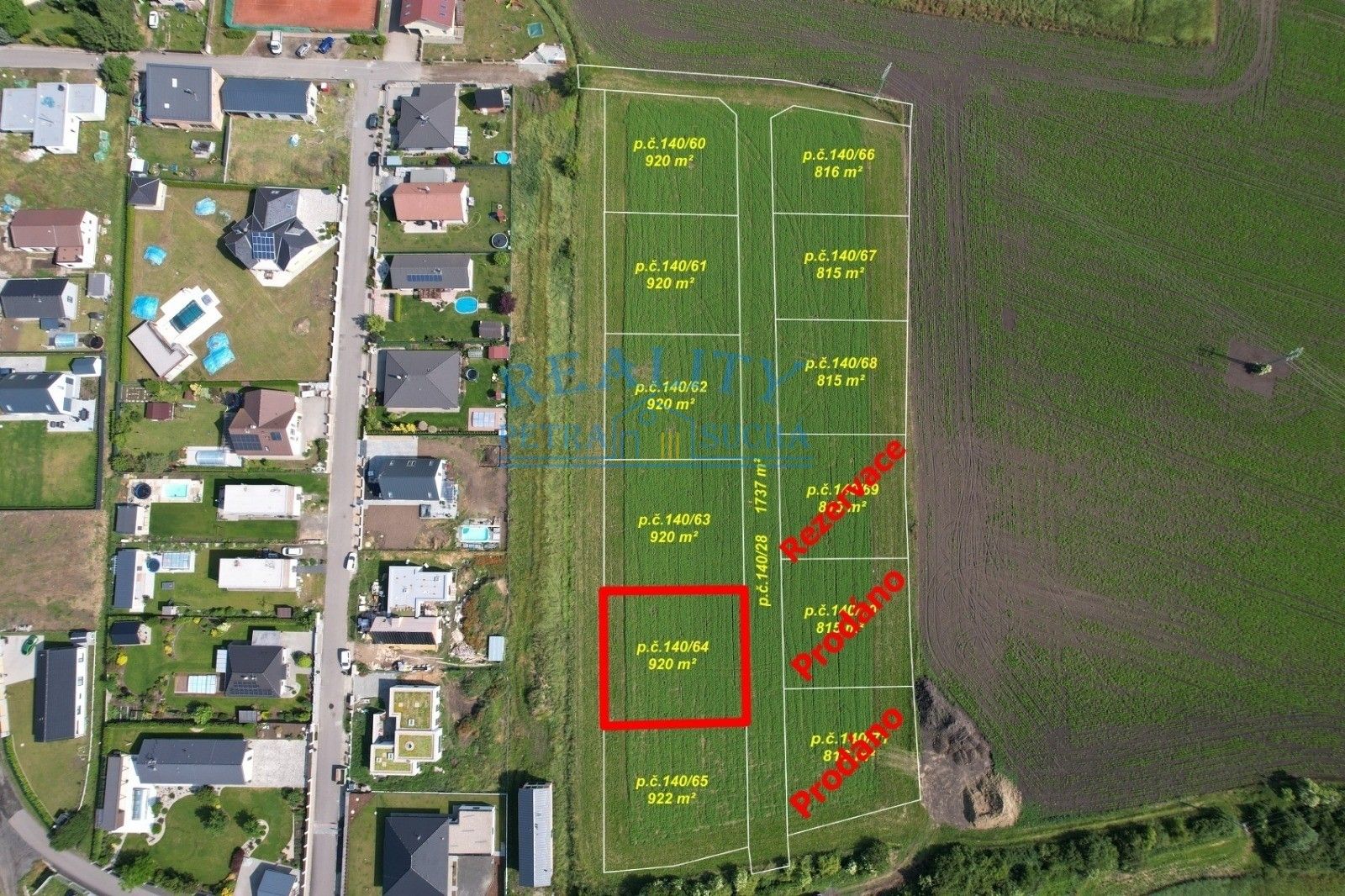 Pozemky pro bydlení, Kolomuty, 920 m²