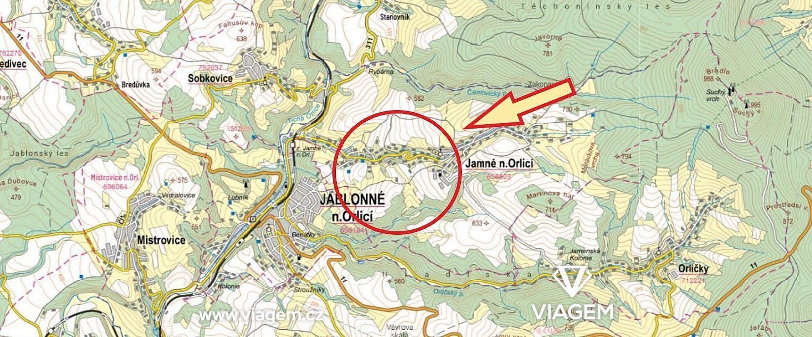 Pozemek pro bydlení · Jamné nad Orlicí, okres Ústí nad Orlicí, Pardubický kraj - 3