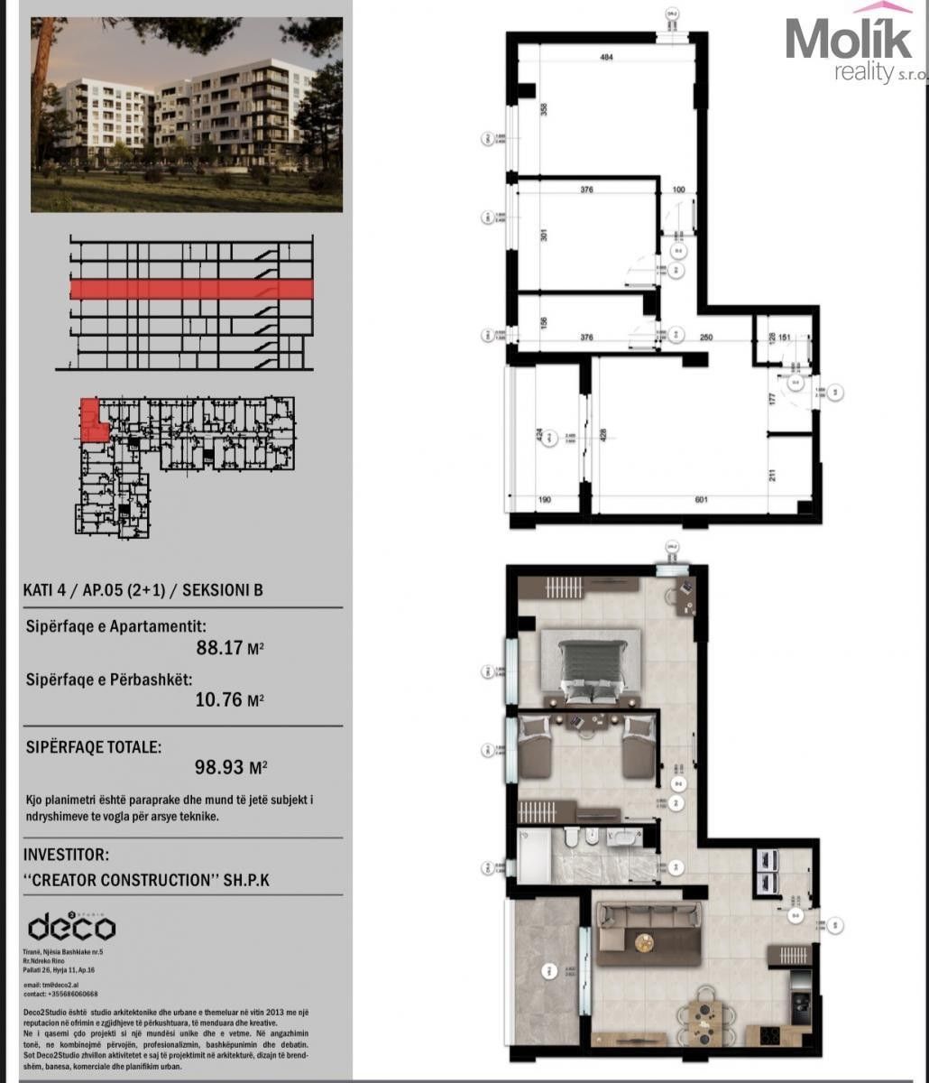 Byt 3+kk · 88 m² · Golem - 3