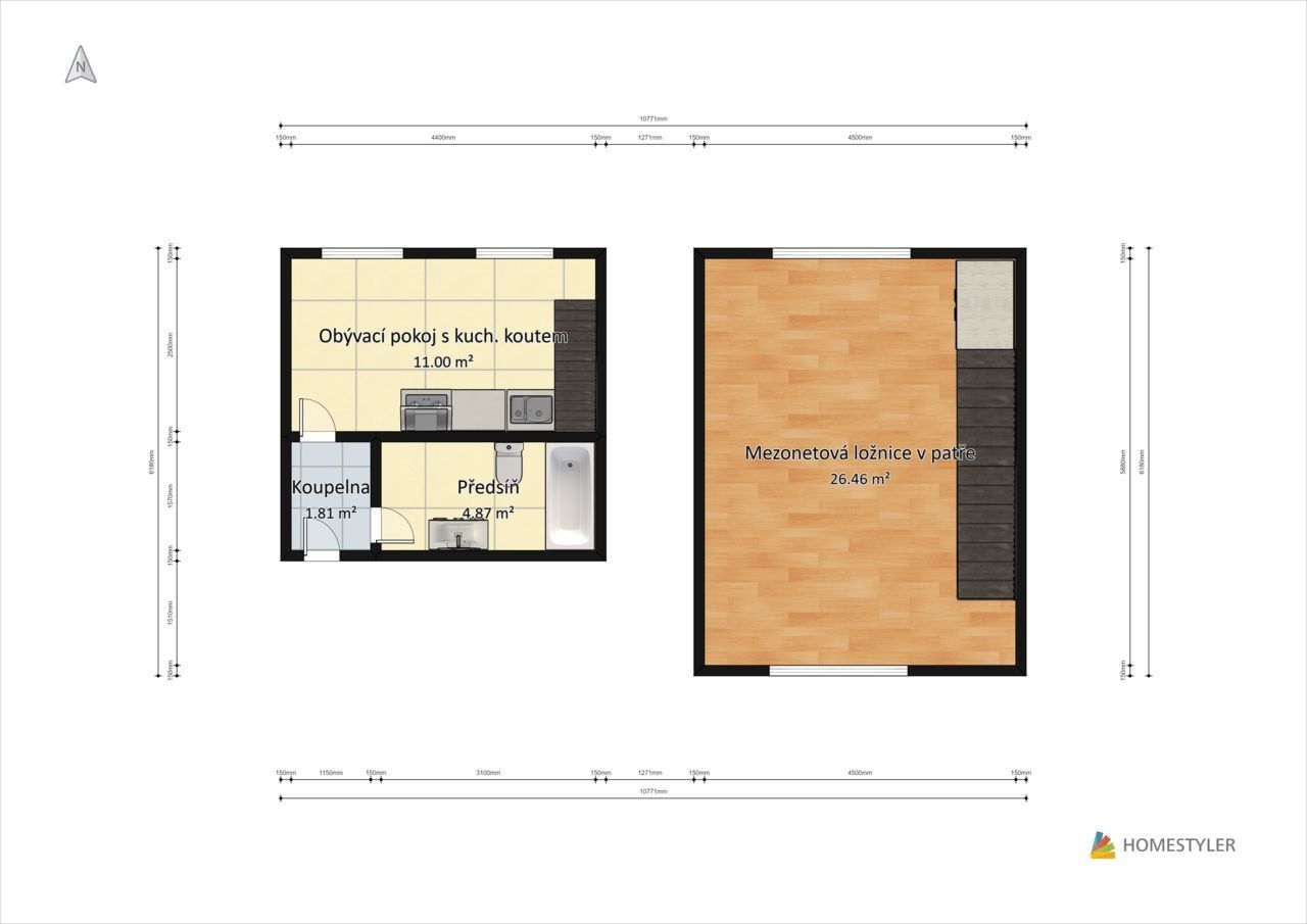 2+kk, Lovosice, 44 m² - 2