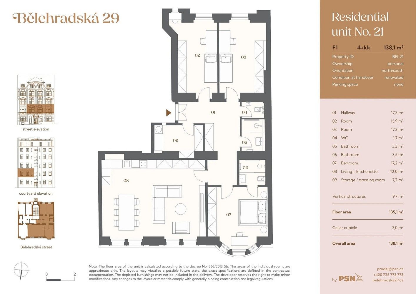 Byt 4+kk · 125 m² · Praha - Vinohrady, Hlavní město Praha - 3