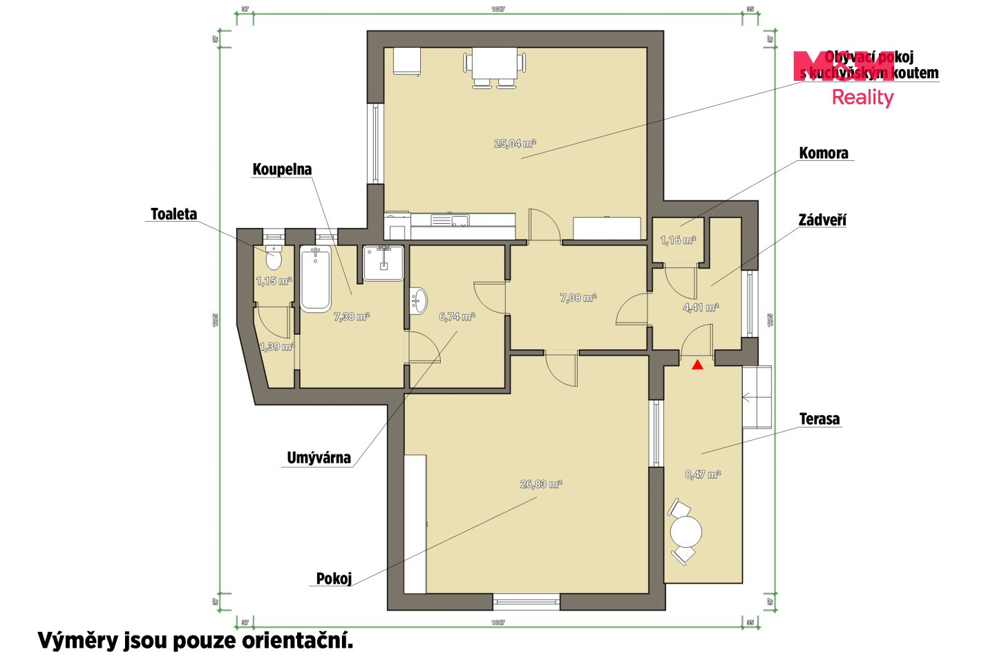 Byt 2+kk · 82 m² · Všeruby - 4